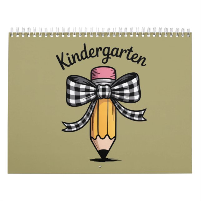 Calendrier Coquette Pencil Bow Kindergarten Teacher School (Protection)