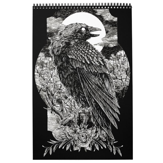 Calendrier Corbeau Mystique Sombre (Protection)