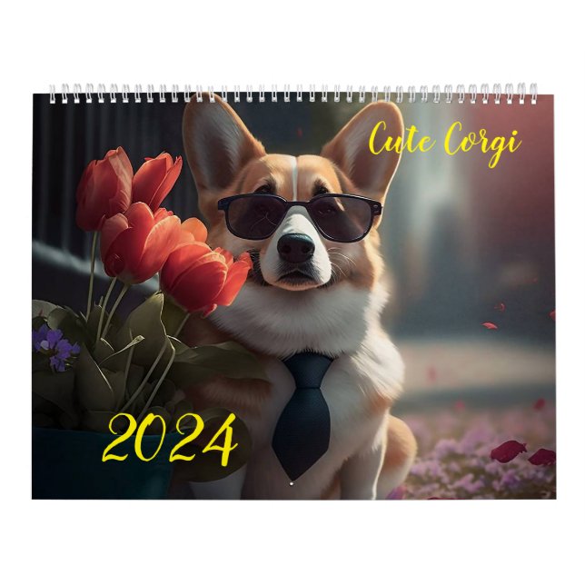 Calendrier Corgi mignon. 2024 (Protection)