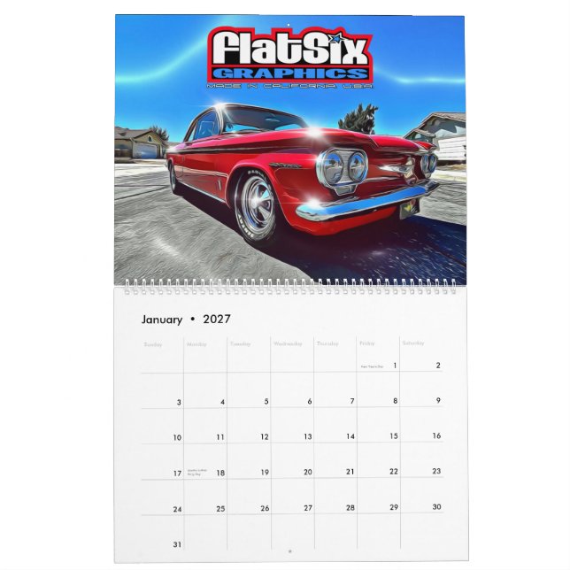 Calendrier Corvair de deux pages (Jan 2027)