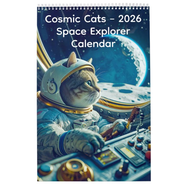 Calendrier Cosmic Cats - 2026 Space Explorer Calendar (Protection)