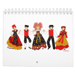 Calendrier Costume traditionnel d'Alsace, France