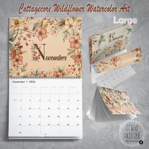 Calendrier Cottagecore Fleur sauvage Aquarelle Art
