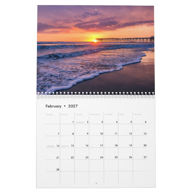 Calendrier Coucher de soleil de Californie 2026 (Feb 2027)