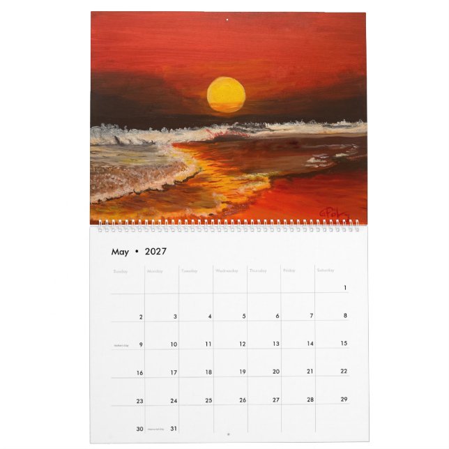 Calendrier Couchers de soleil par l'artiste Gary Poling (Mai 2027)