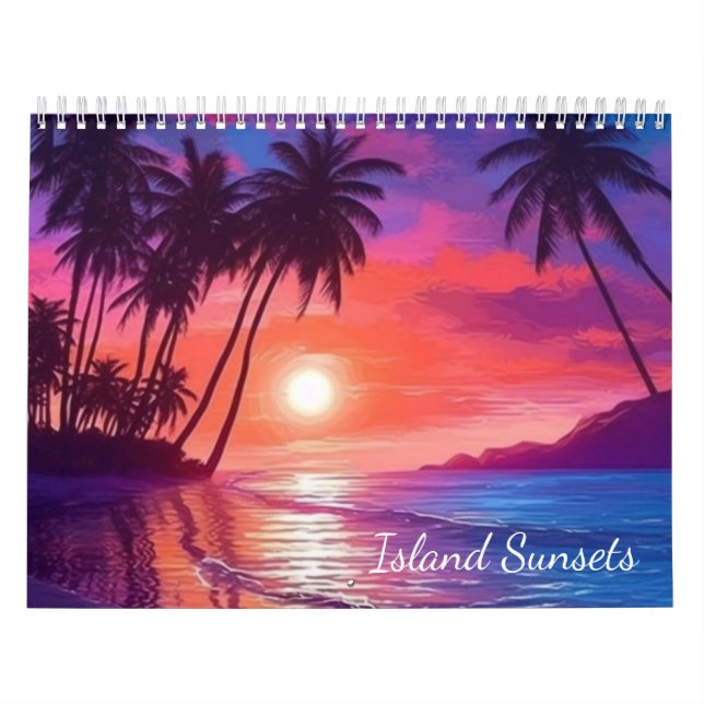 Calendrier Couchers de soleil sur l'île 2026 Art du paradis t (Protection)