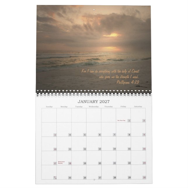 Calendrier Couchers du soleil avec Dieu (Jan 2027)