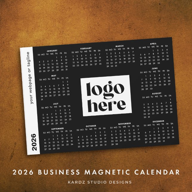 Calendrier couleur personnalisé 2026 de marque pro (Calendar shown in 5 x 7 inches. No minimum amount required.)