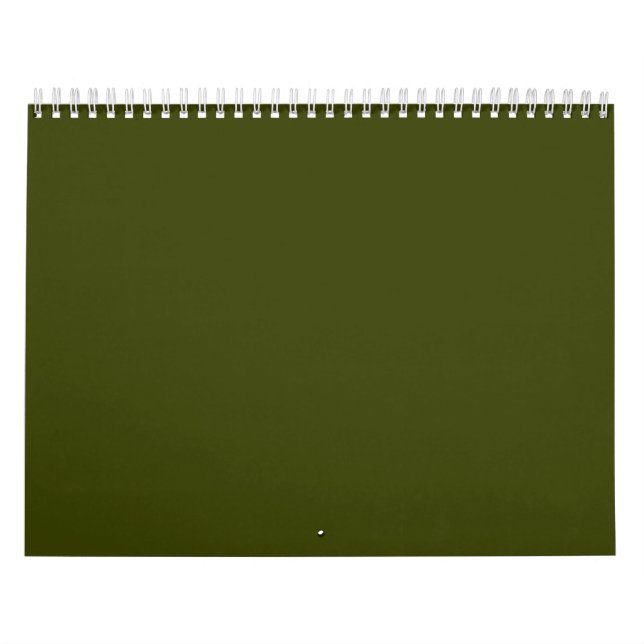 Calendrier Couleur solide vert olive foncé (Protection)