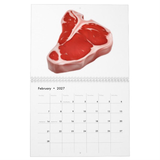 Calendrier Coupe de viande - Emoji (Feb 2027)