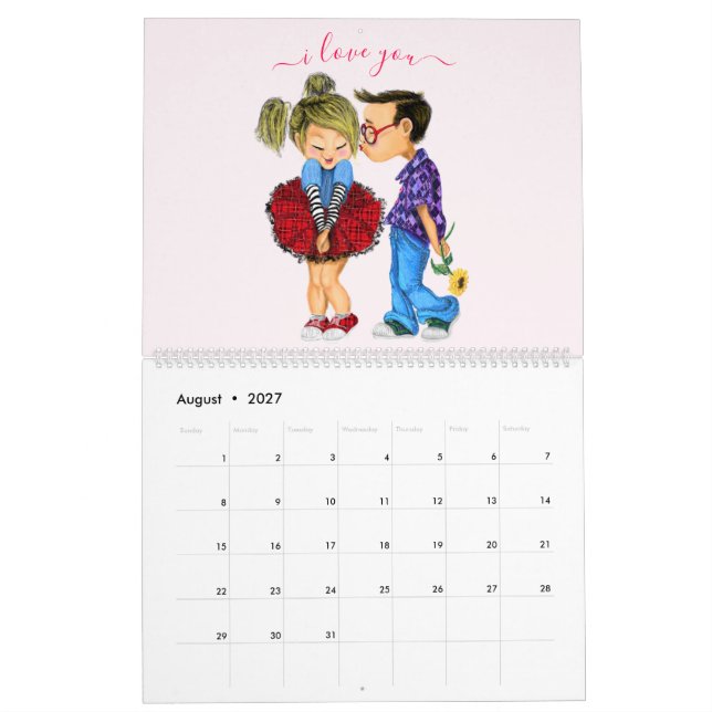Calendrier Couple romantique mignon - Amour - Je t'aime - Bai (Aug 2027)