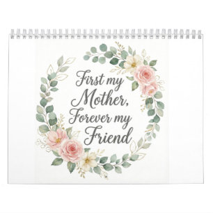 Calendrier Couronne botanique romantique Cadeau de citation d