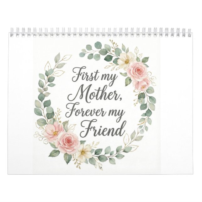 Calendrier Couronne botanique romantique Cadeau de citation d (Protection)