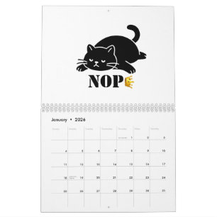 Calendrier Couronne NOPE Chat Noir Drôle pour les Amateurs de