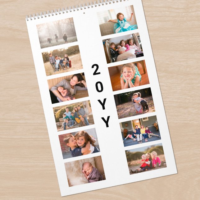 Calendrier Couverture blanche pour photo moderne (Modern Photo White Cover Calendar, front cover)