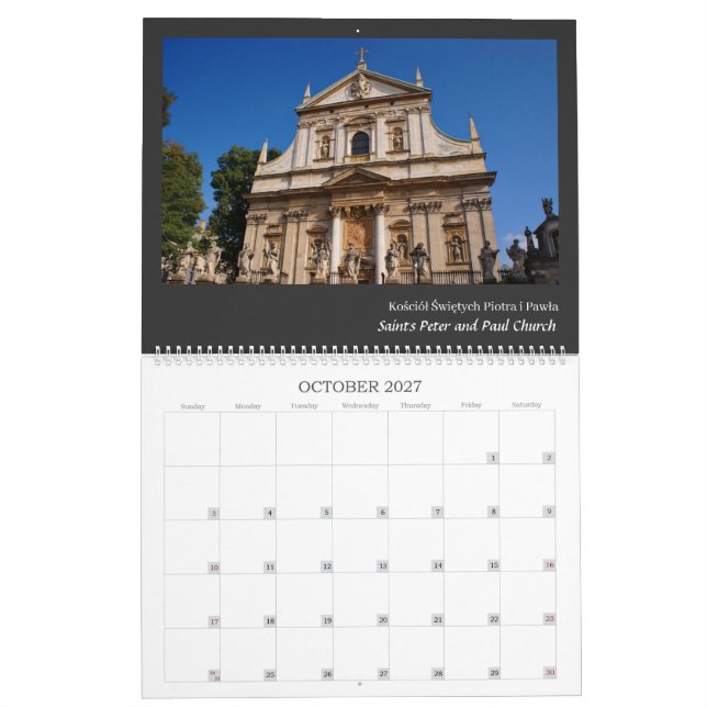 Calendrier Cracovie, Pologne (Oct 2027)