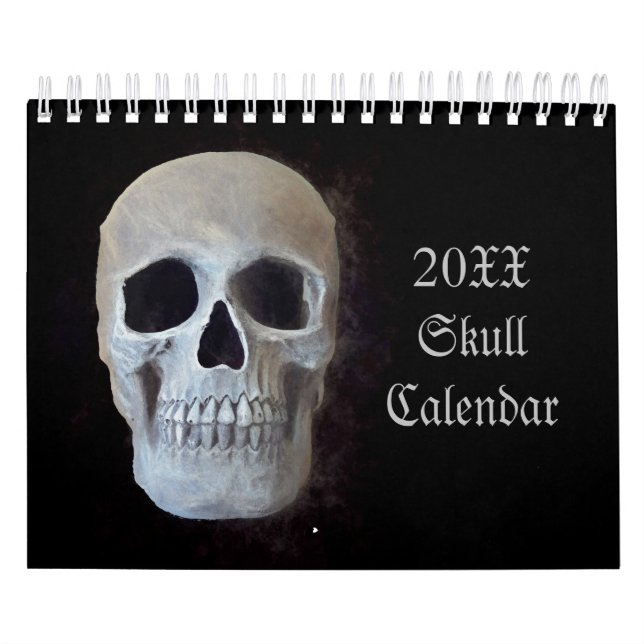 Calendrier Crâne Cool gothique Amusant tendance Art 2024 (Protection)