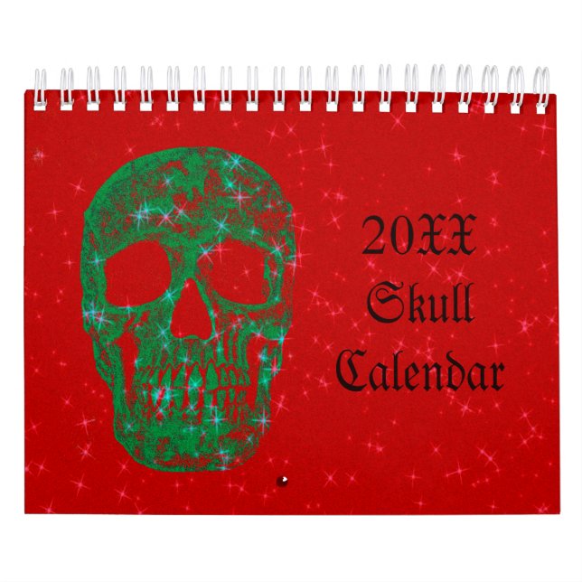 Calendrier Crâne Gothique Fun Gothique Fun Trendy Art 2024 (Protection)