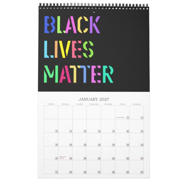 Calendrier Crayon noir de matière vitale 01 modifiable (Jan 2027)