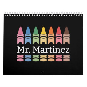 Calendrier Crayon Personnalisé Nom de l'enseignant Retour à l