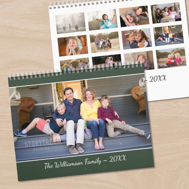 Calendrier Create Your Own Modern Green Cover Photo Calendar (Create Your Own Modern Green Cover Photo Calendar, front/back)