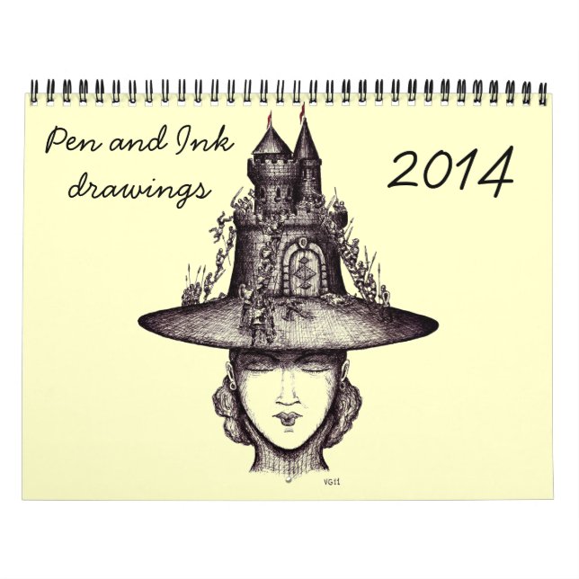 Calendrier créatif de l'art 2014 à l'encre de (Protection)