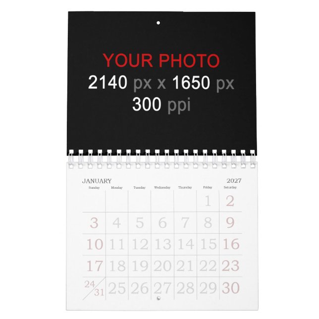 Calendrier Création personnelle (Jan 2027)