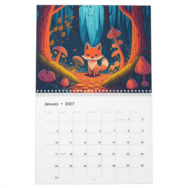 Calendrier Créatures de Forêt Magique Imaginaire 2026 Calendr (Jan 2027)