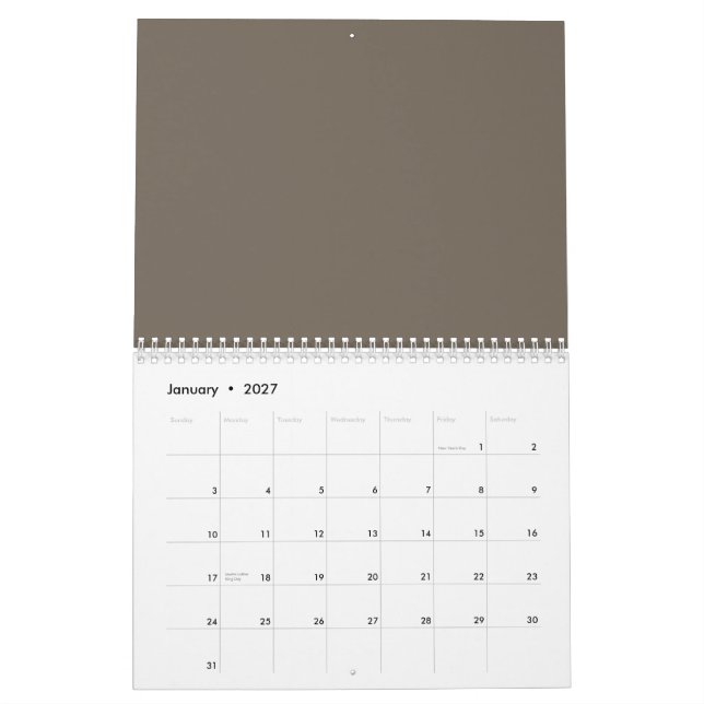 Calendrier Créer un espace de vie élégant avec un mur Brown e (Jan 2027)