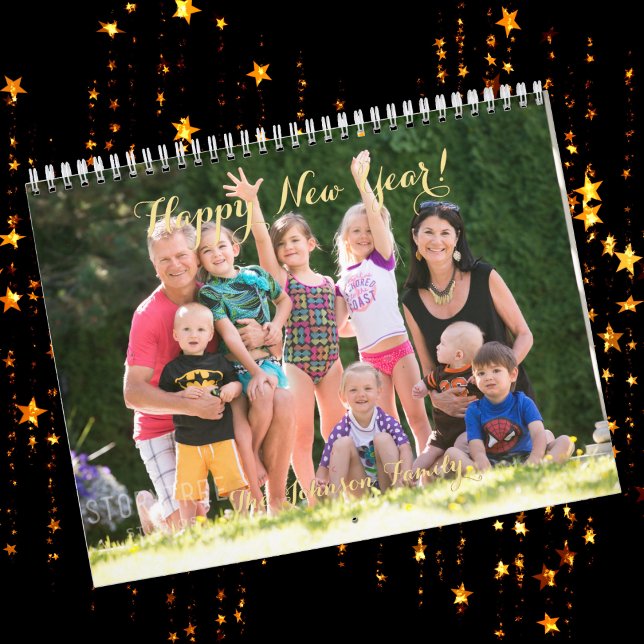 Calendrier Créez votre propre photo de Mariage de bébé de fam (Create Your Own 2024 Family Baby Pet Wedding Photo Calendar)