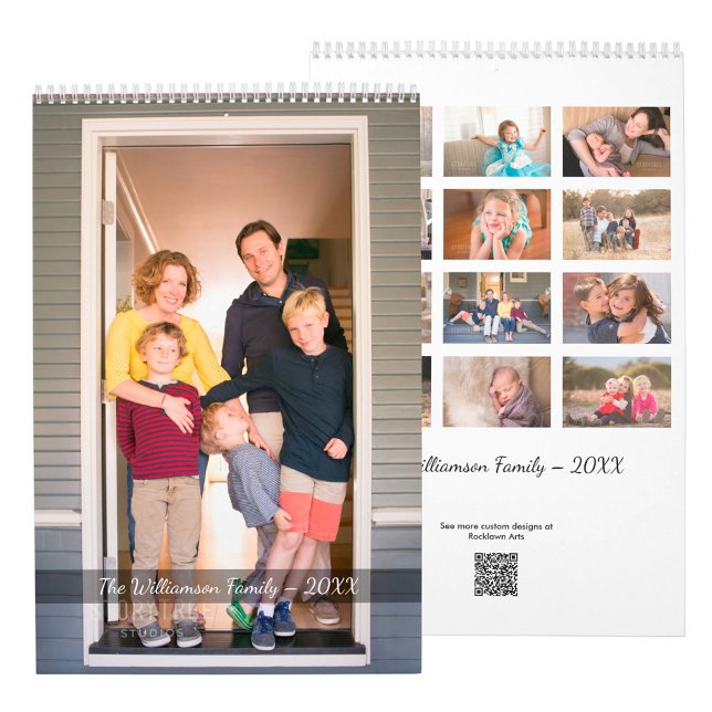 Calendrier Créez Votre Propre Photo Moderne (Create Your Own Modern Photo Calendar, front/back)