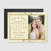 Calendrier Crème et Or & Magnet de Mise à Jour de