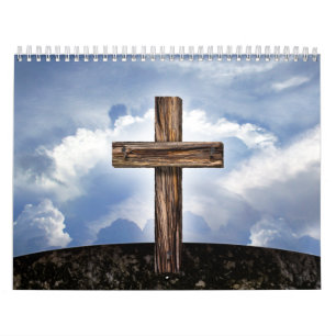 Calendrier Croix Rustique avec Ciel