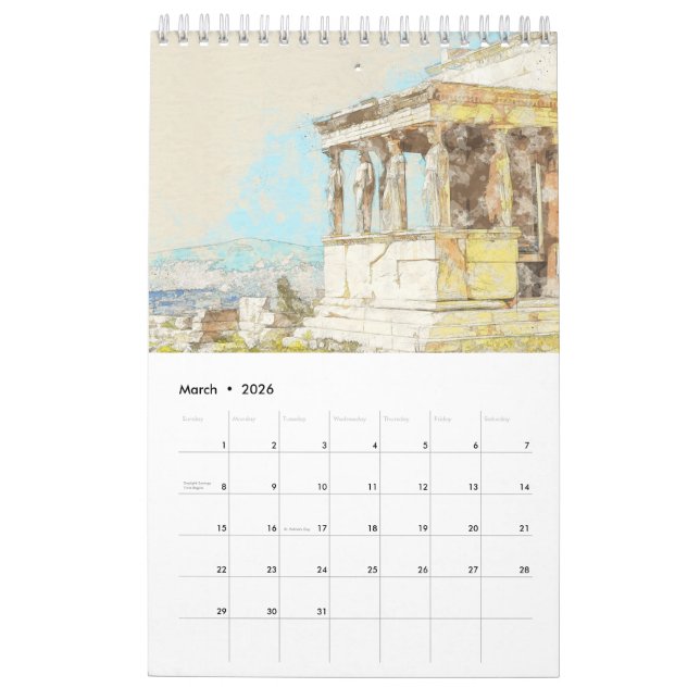Calendrier Croquis d'images de la Grèce (Mar 2026)