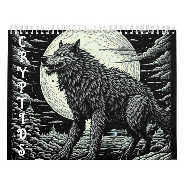 Calendrier Cryptids Bigfoot, Chupacabra, Mothman, Yeti (Protection)
