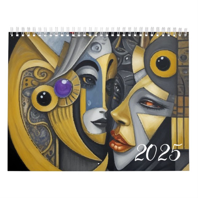 Calendrier Cubisme dans le style de Picasso. 2025 (Protection)