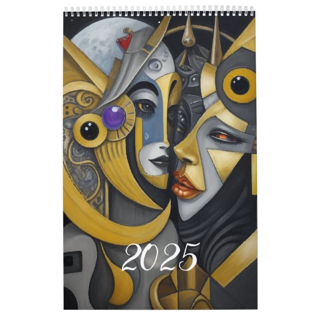 Calendrier Cubisme dans le style de Picasso. 2025 (Protection)