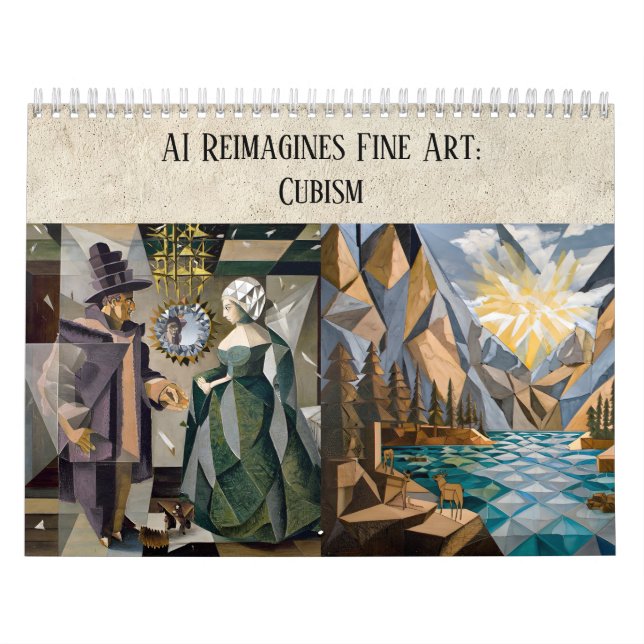Calendrier Cubisme : l'esthétique de l'art IA - Réinterprétat (Protection)
