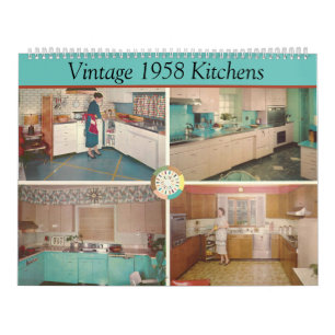 Calendrier Cuisines vintages de 1958 - Décor classique des a