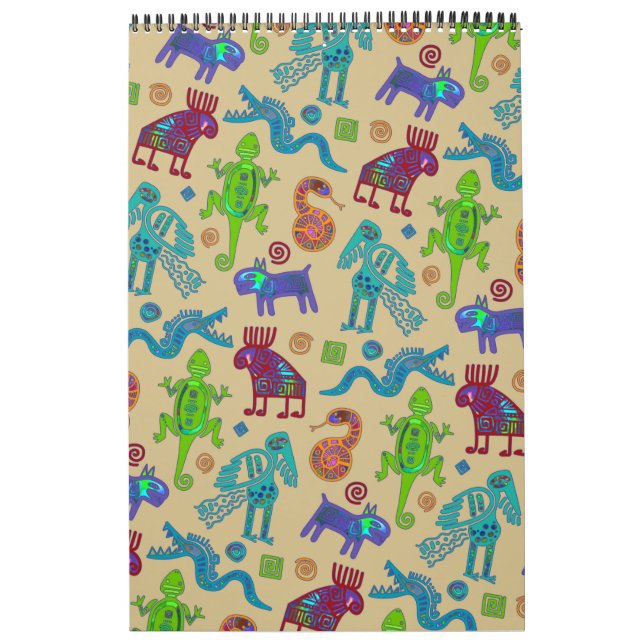 Calendrier Culture mexicaine Motif tribal primitif 1 (Protection)