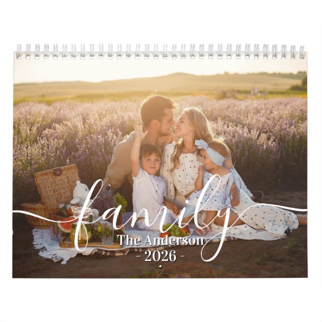 Calendrier Custom Family Photo | Personalized 2026 (Protection)