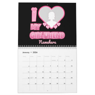 Calendrier Custom I Love My Girlfriend - Ajouter photo et nom