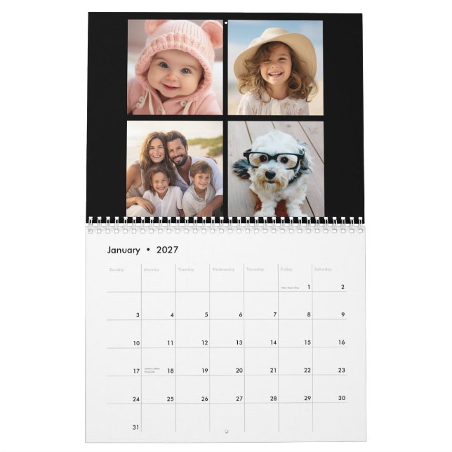 Calendrier Custom Modern Family 48 Photo Collage - noir (Jan 2027)