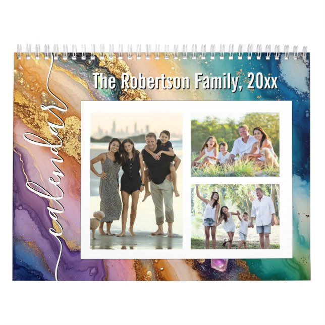 Calendrier Custom Photo Calendar Beautiful Glitter Agate (Protection)