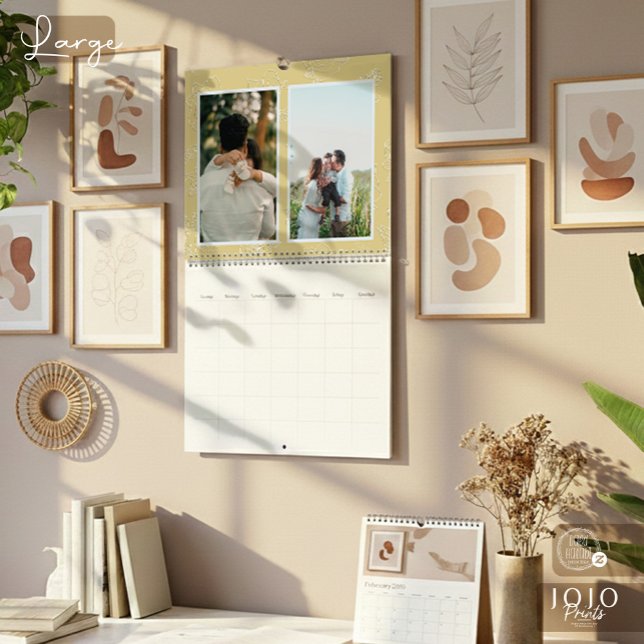 Calendrier Custom photo collage Rose Line Art 2026 (Custom photo collage Rose Line Art 2026 Calendar_Large)