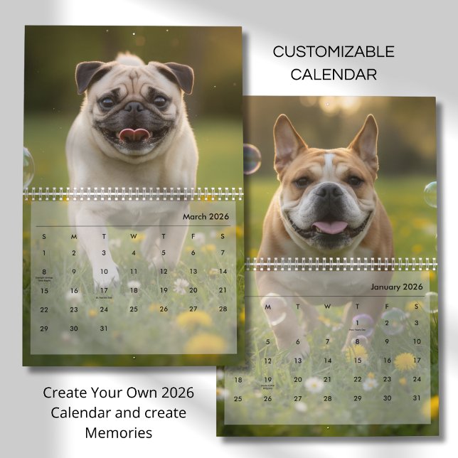 Calendrier Custom Poppy Dog 2026 Calendar (Créateur téléchargé)