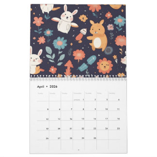 Calendrier Cute Boho Woodland Animal Teepee Kids