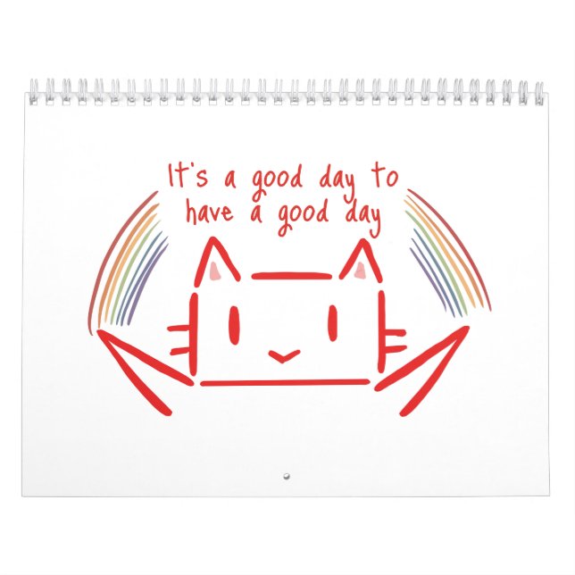 Calendrier Cute Minimalist Cat Illustration  (Protection)