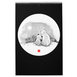 Calendrier Cute Panda Et Amoureux des animaux Ours Polaire