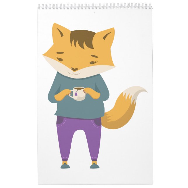 Calendrier Cute renard avec tasse de thé (Protection)